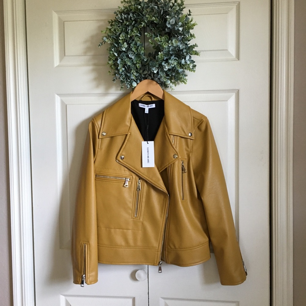 Elizabeth and James imitation leather moto jacket NWT
